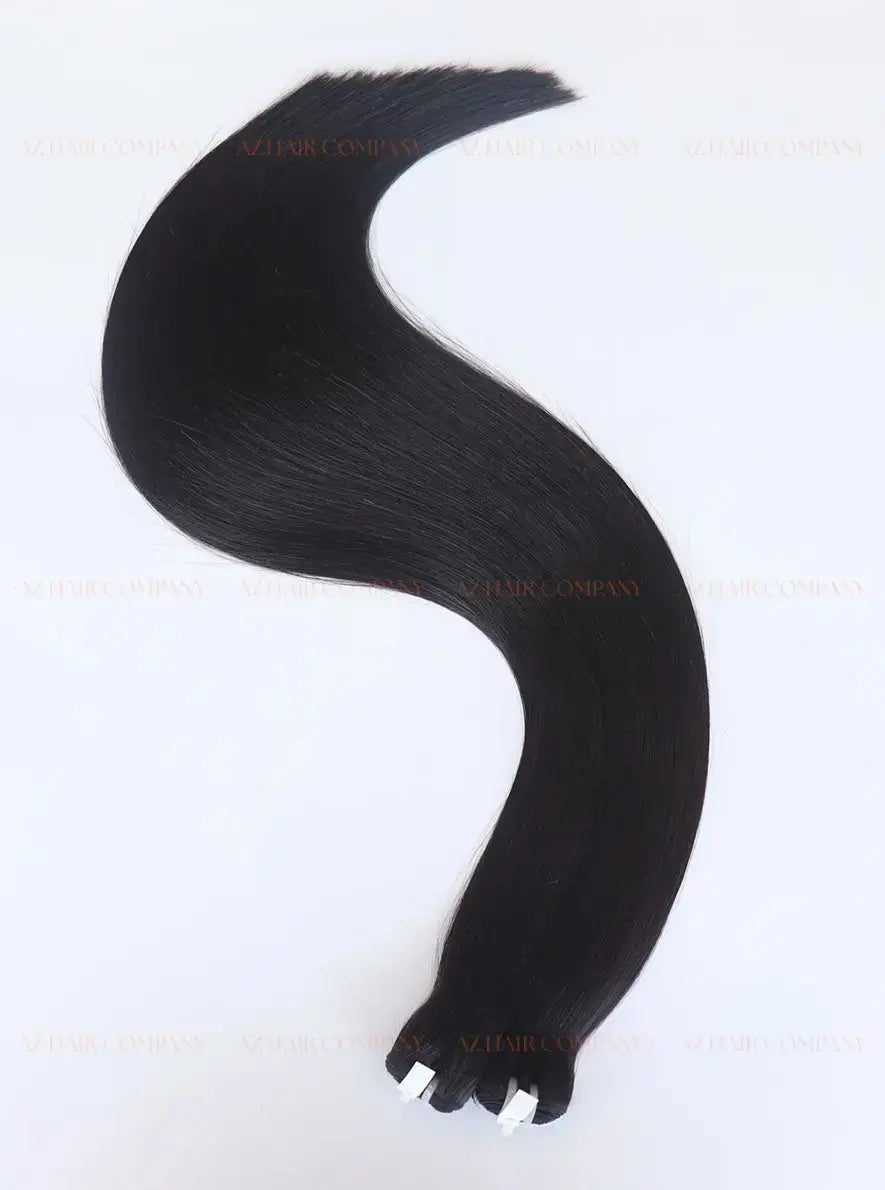 Jet Black (#1) Bone Straight Machine Weft Hair Extensions 100g - Raw Vietnamese Hair