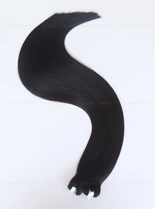 Jet Black (#1) Bone Straight Machine Weft Hair Extensions 100g - Raw Vietnamese Hair