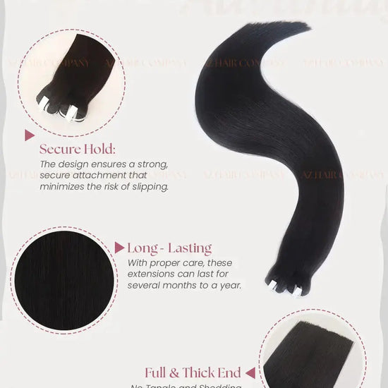 Jet Black (#1) Bone Straight Machine Weft Hair Extensions 100g - Raw Vietnamese Hair