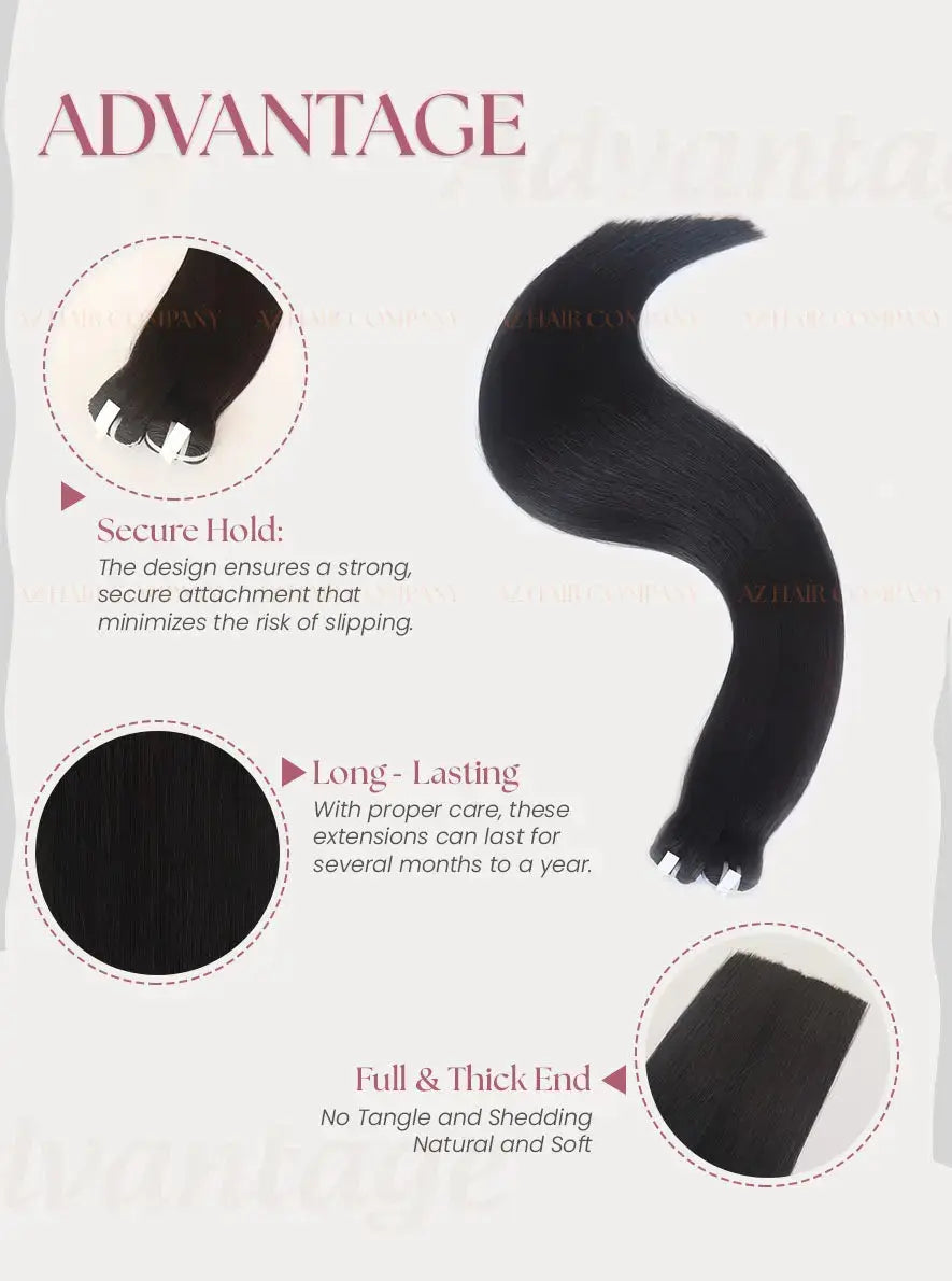 Jet Black (#1) Bone Straight Machine Weft Hair Extensions 100g - Raw Vietnamese Hair