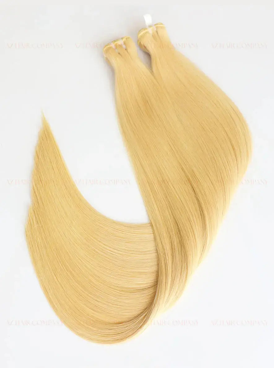 Light Blonde (#24C) Bone Straight Machine Weft Hair Extensions 100g - 100% Vietnamese Human Hair / AZ Hair Vietnam