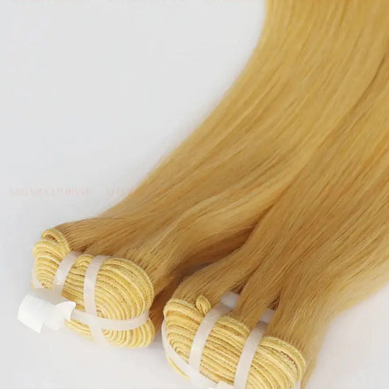 Light Blonde (#24C) Bone Straight Machine Weft Hair Extensions 100g - 100% Vietnamese Human Hair / AZ Hair Vietnam