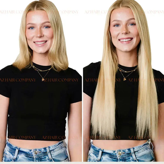 Light Blonde (#24C) Bone Straight Machine Weft Hair Extensions 100g - 100% Vietnamese Human Hair / AZ Hair Vietnam