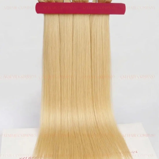 Light Blonde #60c Bone Straight Machine Weft Hair Extensions 100g - Single Donor Vietnamese Hair / AZ Hair Vietnam