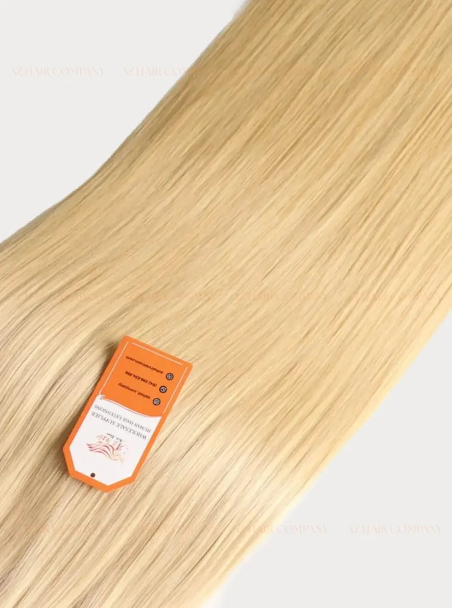 Light Blonde #60c Bone Straight Machine Weft Hair Extensions 100g - Single Donor Vietnamese Hair / AZ Hair Vietnam