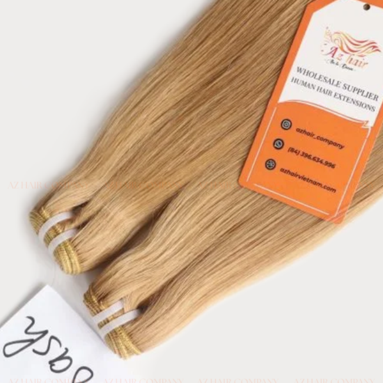Light Brown #8ash Bone Straight Machine Weft Hair Extensions 100g - Single Donor Vietnamese Hair / AZ Hair Vietnam