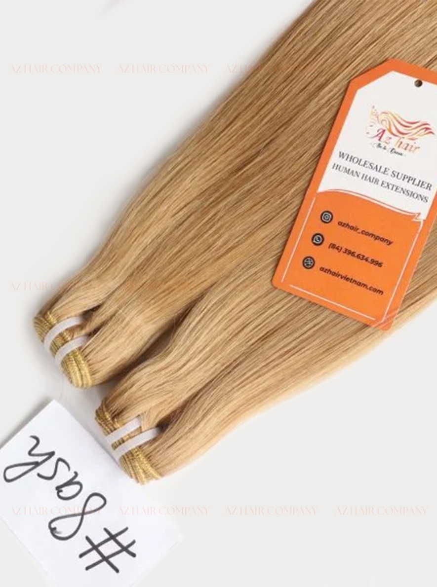 Light Brown #8ash Bone Straight Machine Weft Hair Extensions 100g - Single Donor Vietnamese Hair / AZ Hair Vietnam