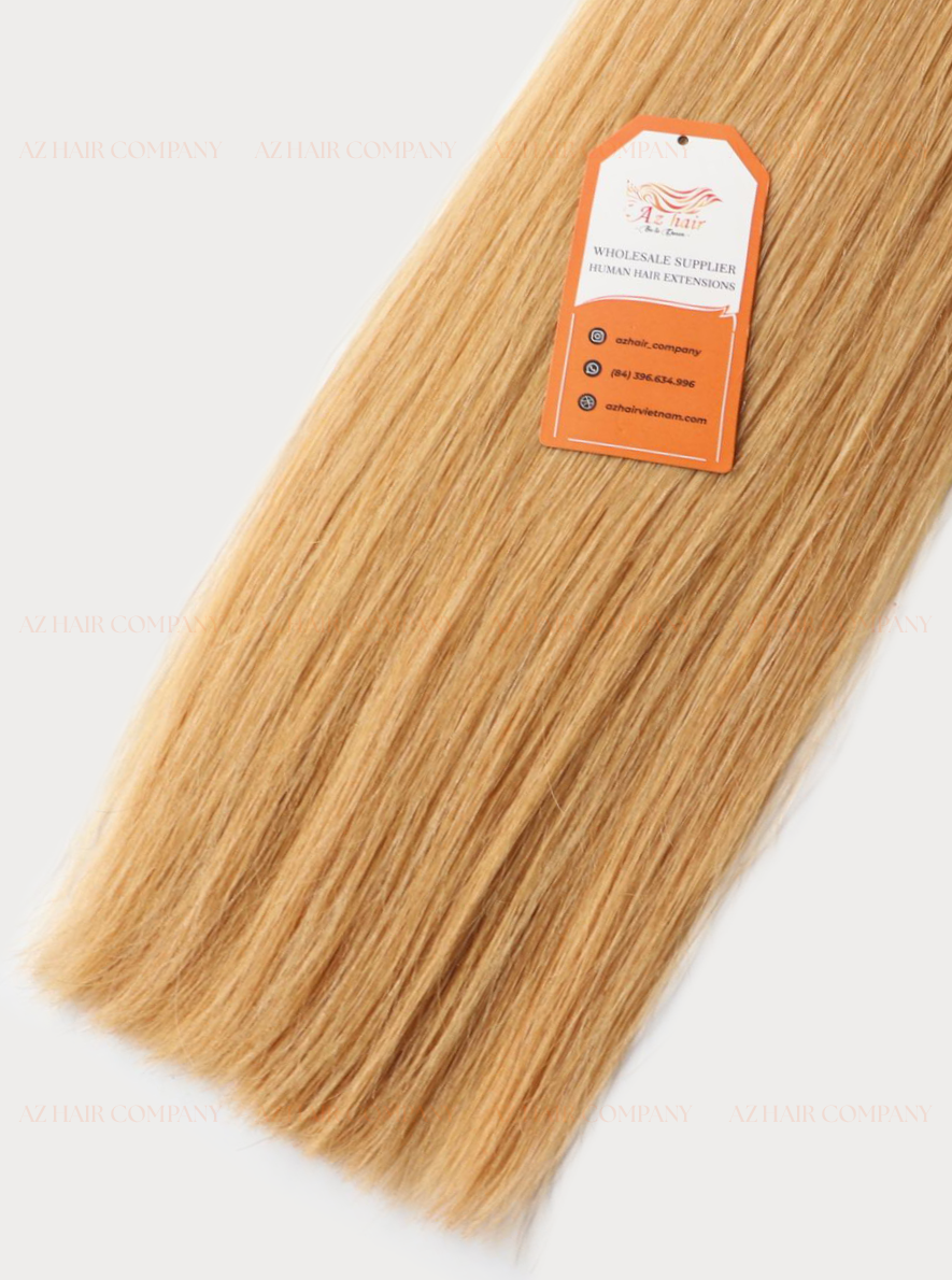 Light Brown #8ash Bone Straight Machine Weft Hair Extensions 100g - Single Donor Vietnamese Hair / AZ Hair Vietnam