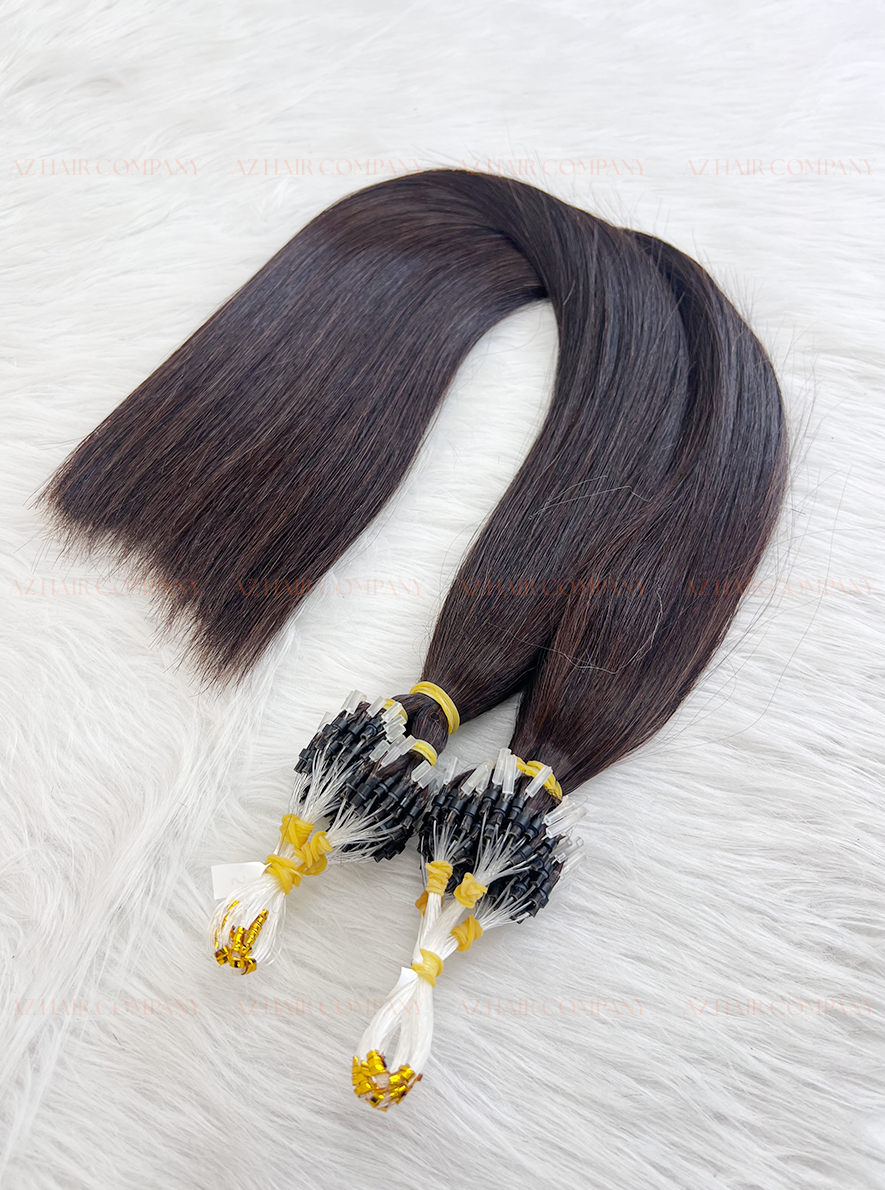 Light Brown #2C Bone Straight Micro Loop Hair Extensions 100g - 100% Vietnamese Human Hair / AZ Hair Vietnam