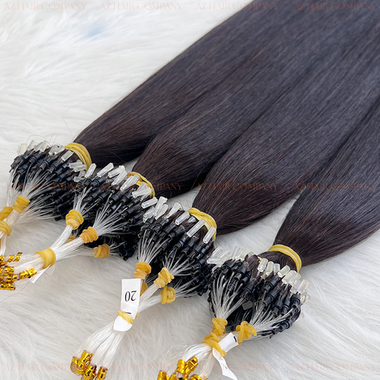 Light Brown #2C Bone Straight Micro Loop Hair Extensions 100g - 100% Vietnamese Human Hair / AZ Hair Vietnam