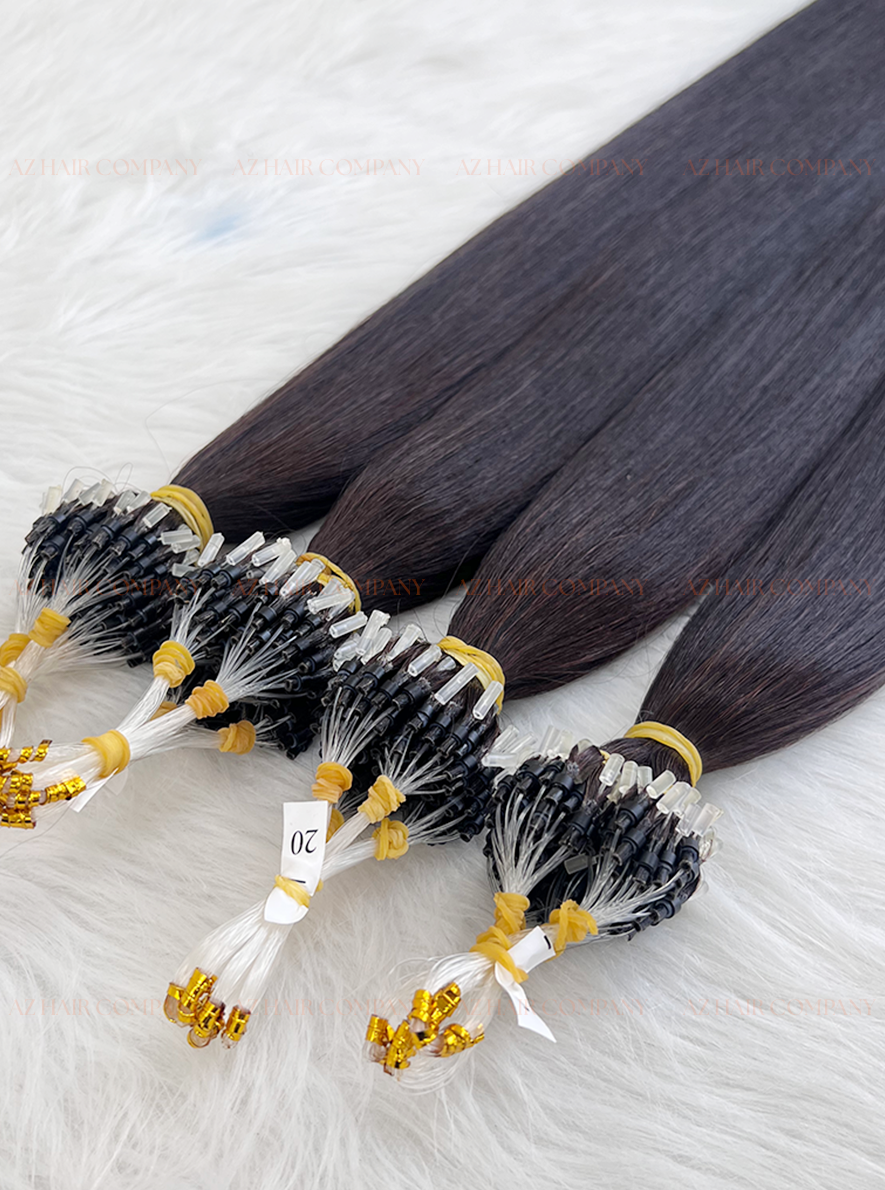 Light Brown #2C Bone Straight Micro Loop Hair Extensions 100g - 100% Vietnamese Human Hair / AZ Hair Vietnam