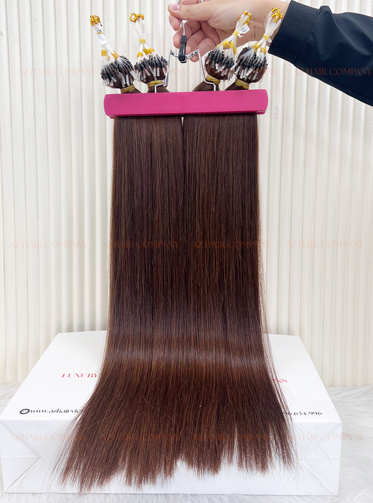 Light Brown #6C Micro Loop Hair Extensions 100g - Vietnam Raw Hair / AZ Hair Vietnam