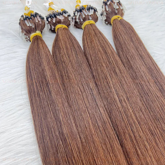 Light Brown #6C Micro Loop Hair Extensions 100g - Vietnam Raw Hair / AZ Hair Vietnam