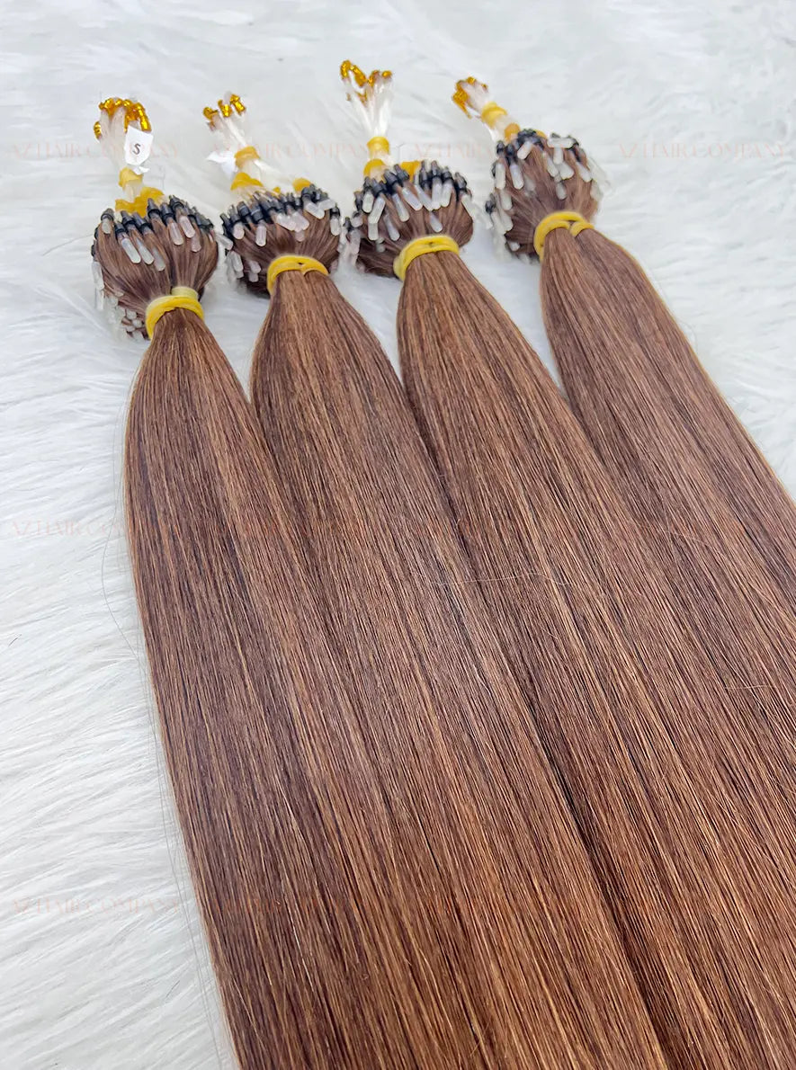 Light Brown #6C Micro Loop Hair Extensions 100g - Vietnam Raw Hair / AZ Hair Vietnam