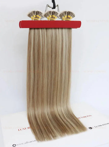 Highlight (#7C/18B) Bone Straight Nano Tip Hair Extensions 100g - Vietnamese Human Hair / AZ Hair Vietnam