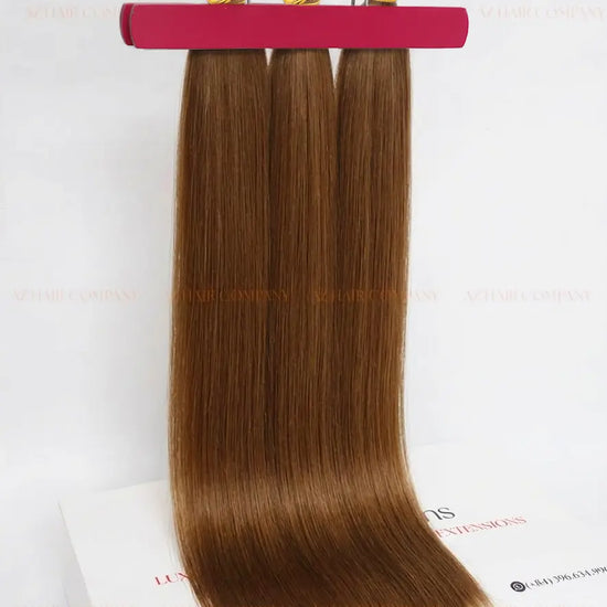 Light Brown #4 Bone Straight Nano Tip Hair Extensions 100g - 100% Vietnamese Human Hair / AZ Hair Vietnam