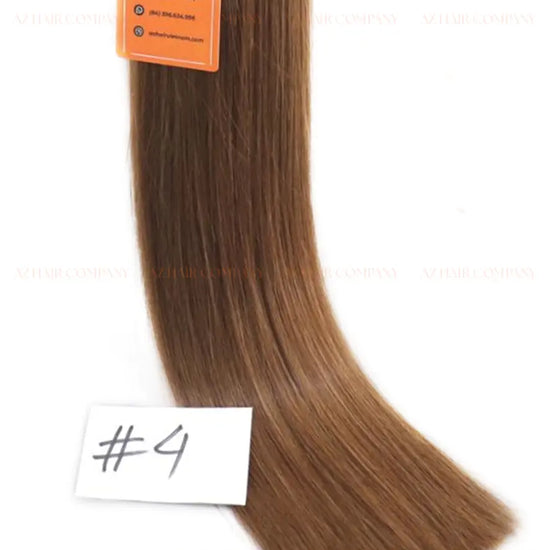 Light Brown #4 Bone Straight Nano Tip Hair Extensions 100g - 100% Vietnamese Human Hair / AZ Hair Vietnam