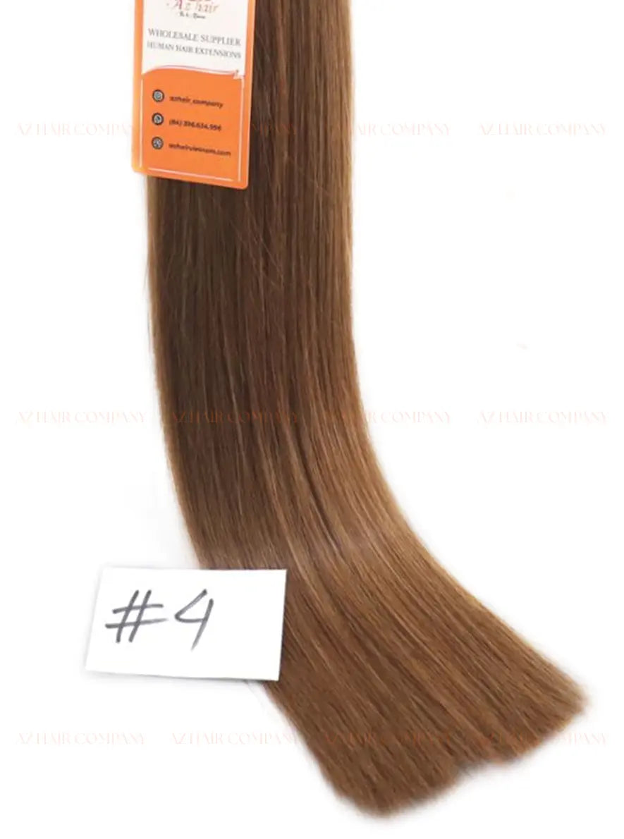 Light Brown #4 Bone Straight Nano Tip Hair Extensions 100g - 100% Vietnamese Human Hair / AZ Hair Vietnam
