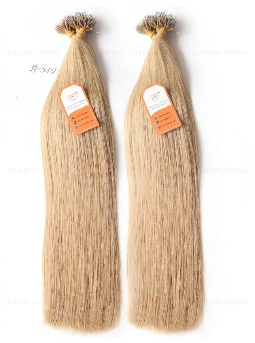 Light Brown #8ash Bone Straight Nano Tip Hair Extensions 100g - Vietnam Raw Hair /  AZ Hair Vietnam