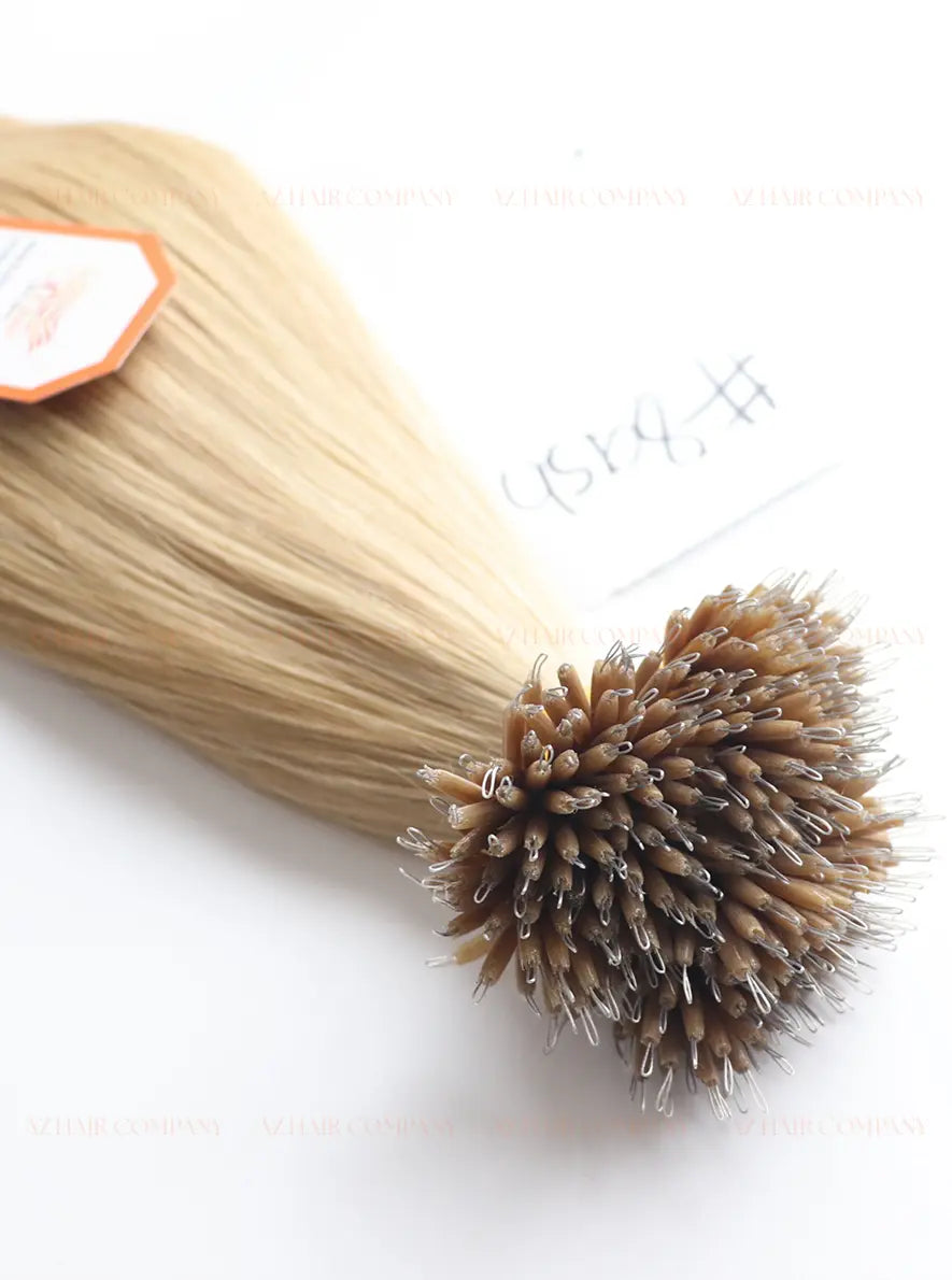 Light Brown #8ash Bone Straight Nano Tip Hair Extensions 100g - Vietnam Raw Hair /  AZ Hair Vietnam
