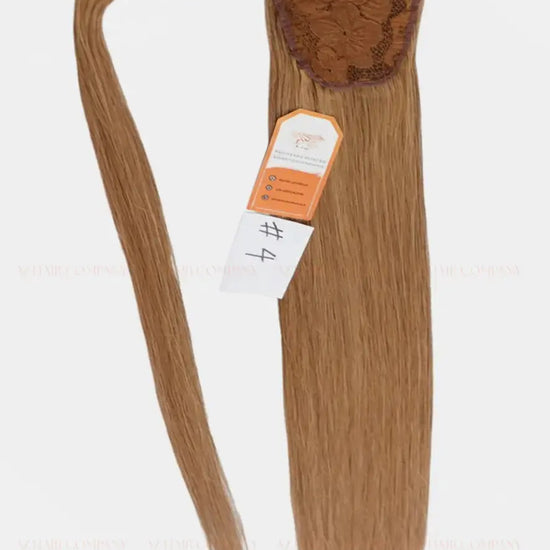 Light Brown (#4) Bone Straight Ponytail Hair Extensions 1pcs - AZ Hair Factory / AZ Hair Vietnam