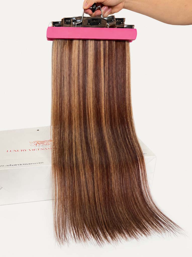 Dark Brown #2ash/#4ash Straight Regular Clip In Hair Extensions 7pcs 150g Hero