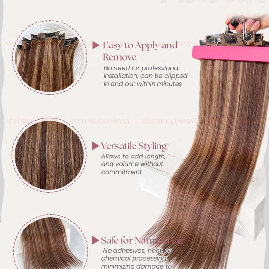 Dark Brown #2ash/#4ash Straight Regular Clip In Hair Extensions 7pcs 150g Detail
