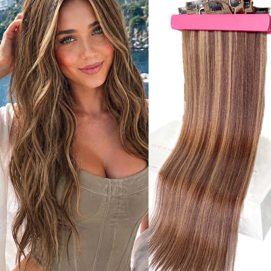 Dark Brown #2ash/#4ash Straight Regular Clip In Hair Extensions 7pcs 150g Model