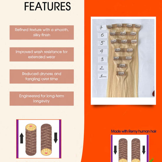 Dark Brown #2ash/#4ash Straight Regular Clip In Hair Extensions 7pcs 150g