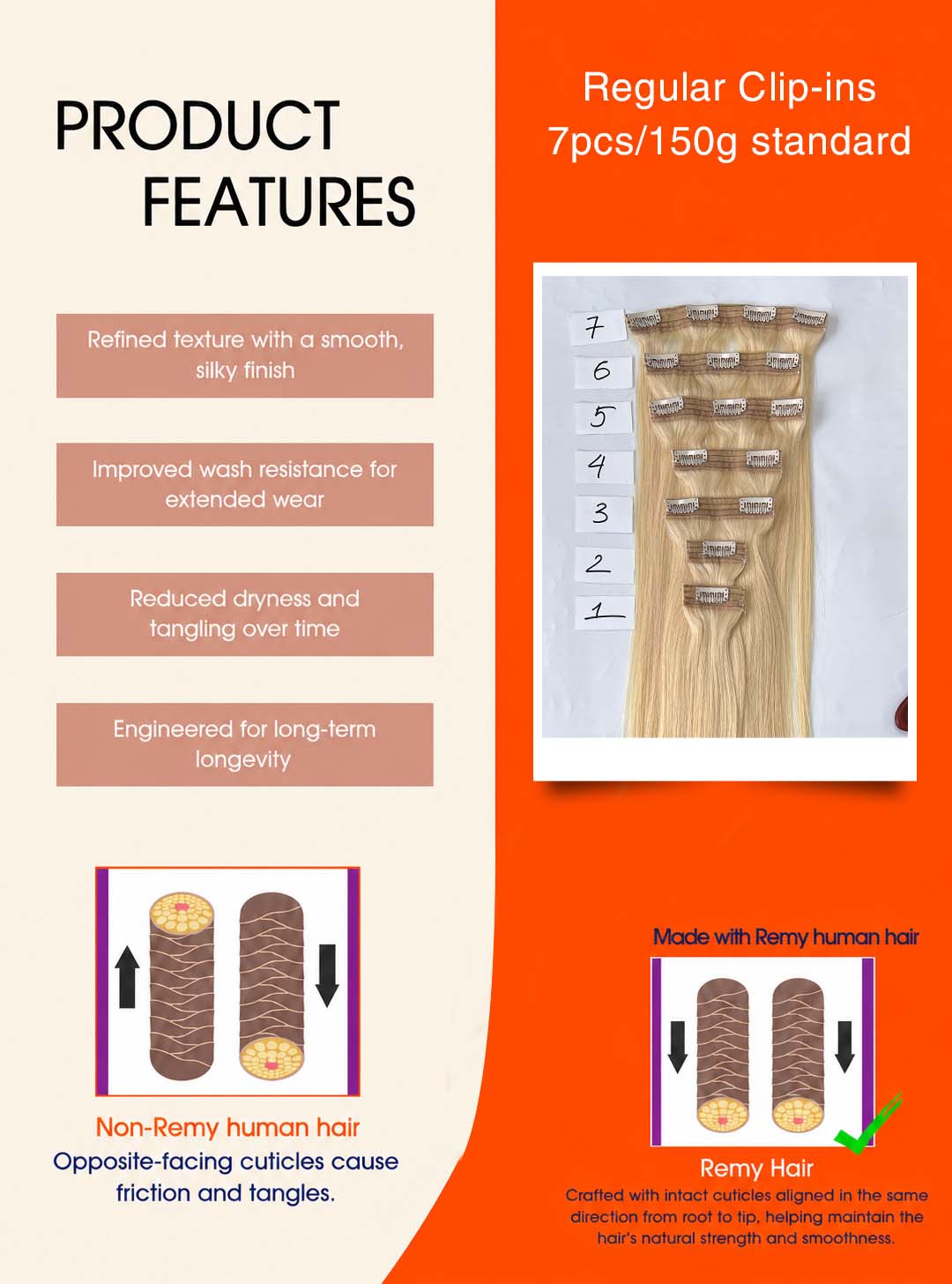 Dark Brown #2ash/#4ash Straight Regular Clip In Hair Extensions 7pcs 150g