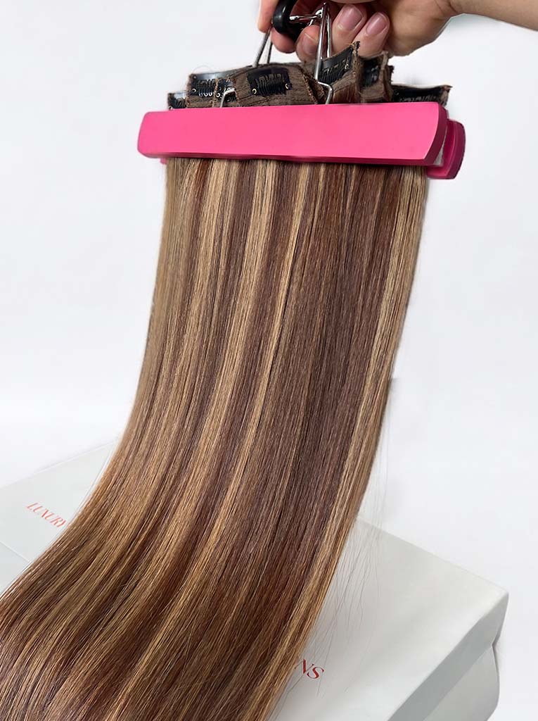 Dark Brown #2ash/#4ash Straight Regular Clip In Hair Extensions 7pcs 150g