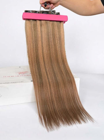 Highlight (#4/#7C) Regular Clip In Hair Extensions 150g Hero