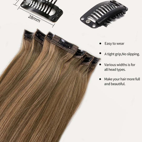 Highlight (#4/#7C) Regular Clip In Hair Extensions 150g Lace Detail