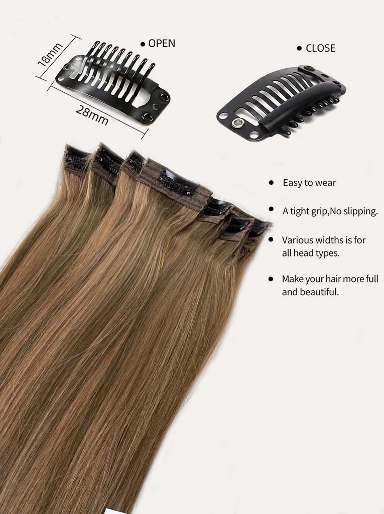 Highlight (#4/#7C) Regular Clip In Hair Extensions 150g Lace Detail