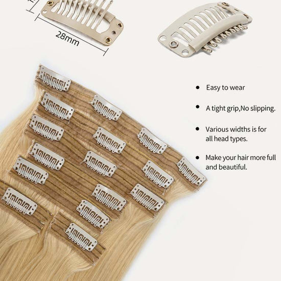 Light Blonde #613 Regular Clip In Hair Extensions 150g Lace Detail