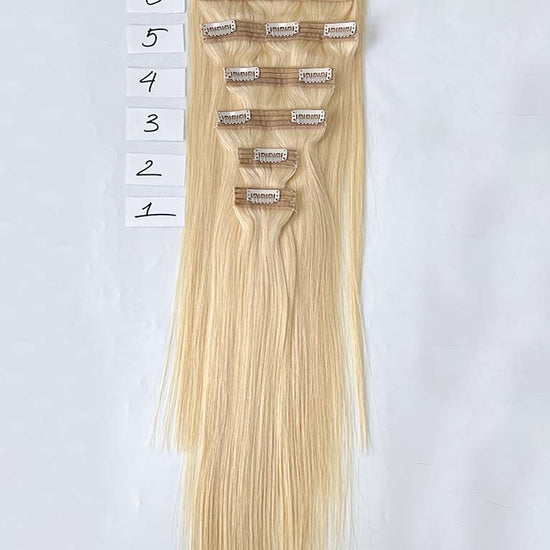 Light Blonde #613 Regular Clip In Hair Extensions 150g
