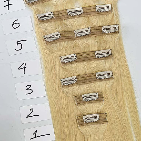 Light Blonde #613 Regular Clip In Hair Extensions 150g