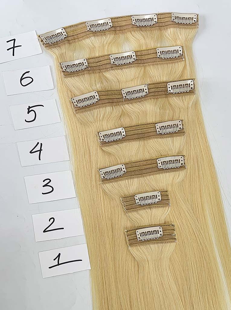 Light Blonde #613 Regular Clip In Hair Extensions 150g