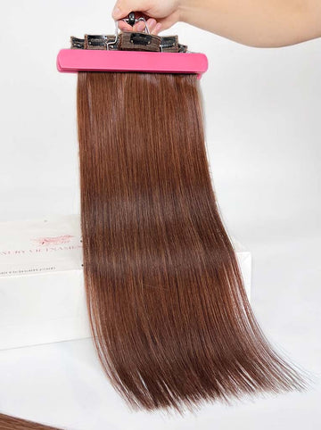 Light Brown #6C Regular Clip In Hair Extensions 150g Hero