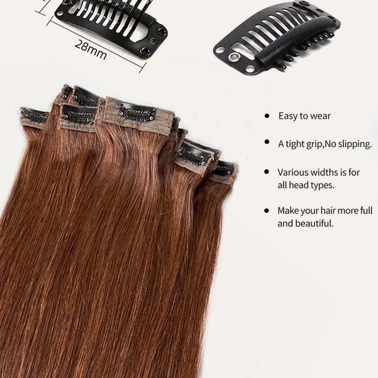 Light Brown #6C Regular Clip In Hair Extensions 150g Lace Detail