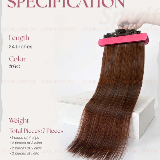 Light Brown #6C Regular Clip In Hair Extensions 150g