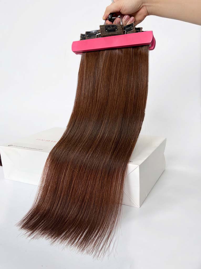 Light Brown #6C Regular Clip In Hair Extensions 150g