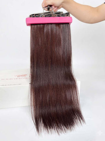 Dark Brown #2C Straight Regular Clip In Hair Extensions 7pcs 150g Hero