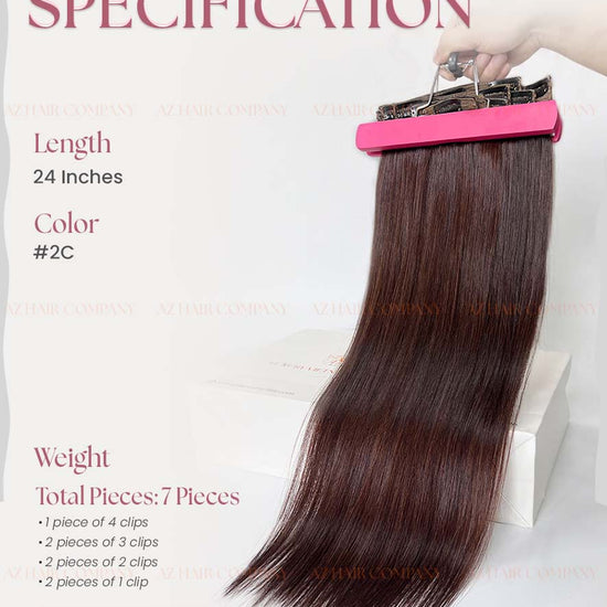 Dark Brown #2C Straight Regular Clip In Hair Extensions 7pcs 150g