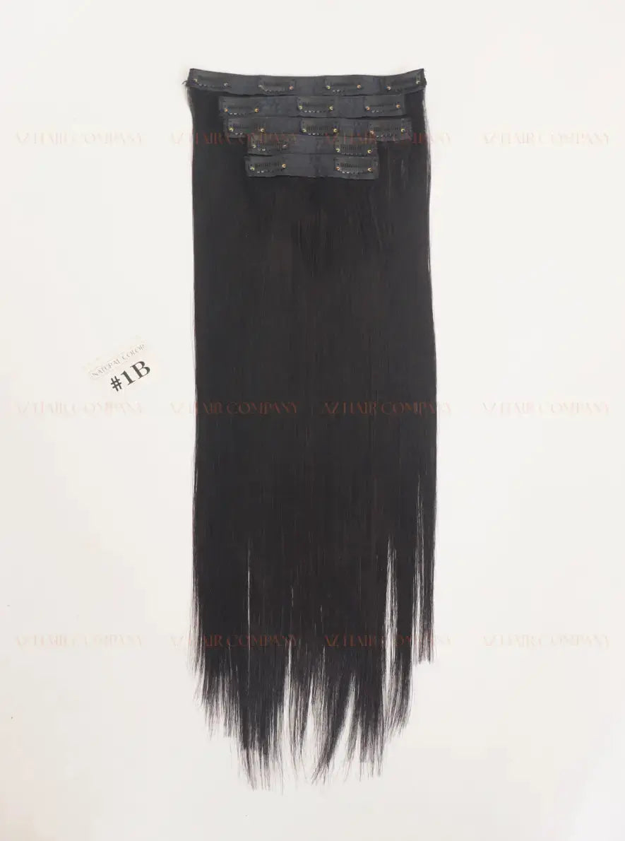 Natural Black (#1B) Bone Straight Regular Clip-In Hair Extensions 150g - Raw Vietnamese Hair Factory Direct / AZ Hair Vietnam