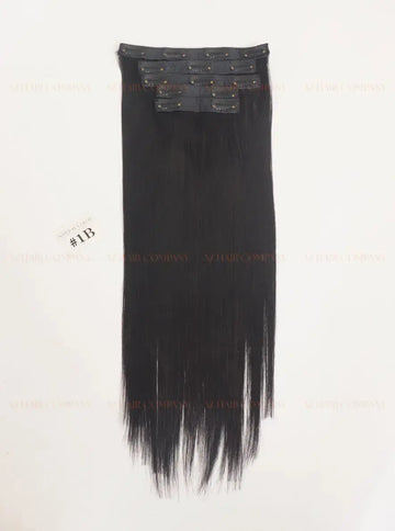 Natural Black (#1B) Bone Straight Regular Clip-In Hair Extensions 150g - Raw Vietnamese Hair Factory Direct / AZ Hair Vietnam