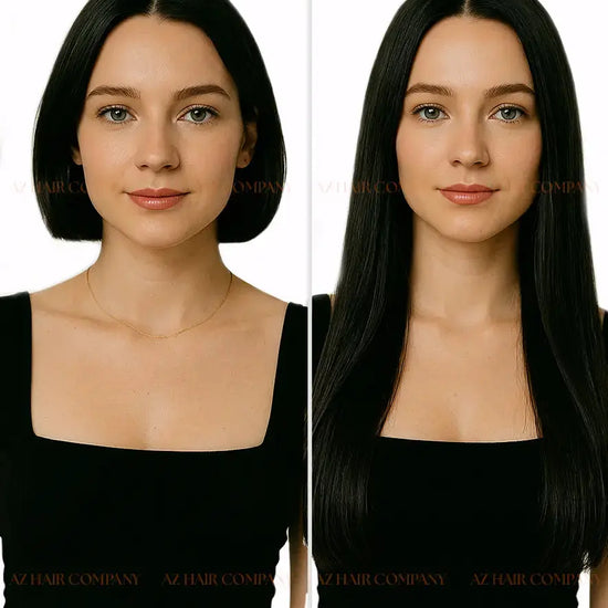 Natural Black (#1B) Bone Straight Regular Clip-In Hair Extensions 150g - Raw Vietnamese Hair Factory Direct / AZ Hair Vietnam