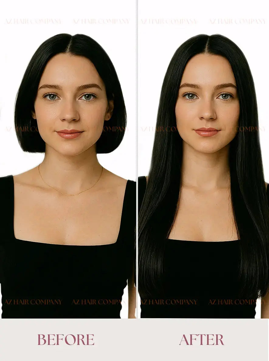 Natural Black (#1B) Bone Straight Regular Clip-In Hair Extensions 150g - Raw Vietnamese Hair Factory Direct / AZ Hair Vietnam