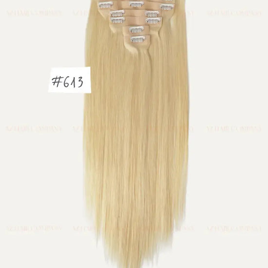 Light Blonde (#613) Bone Straight Regular Clip-In Hair 7pcs 150g - Single Donor Vietnamese Hair / AZ Hair Vietnam