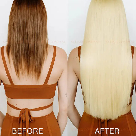 Light Blonde (#613) Bone Straight Regular Clip-In Hair 7pcs 150g - Single Donor Vietnamese Hair / AZ Hair Vietnam